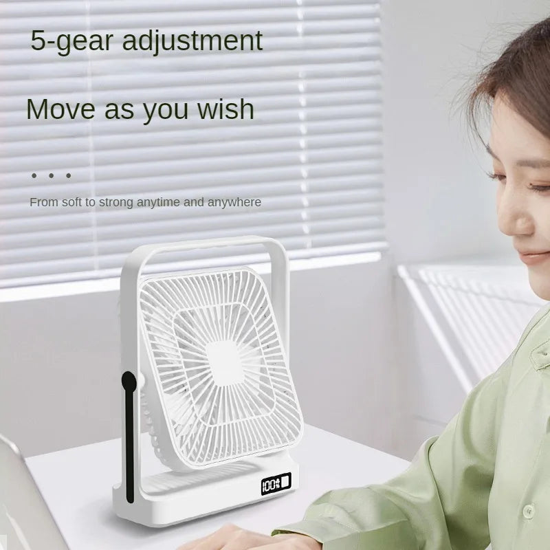 New M09 desktop wall mounted fan, 3600mAh USB ultra long endurance rechargeable battery, suitable for indoor/outdoor use